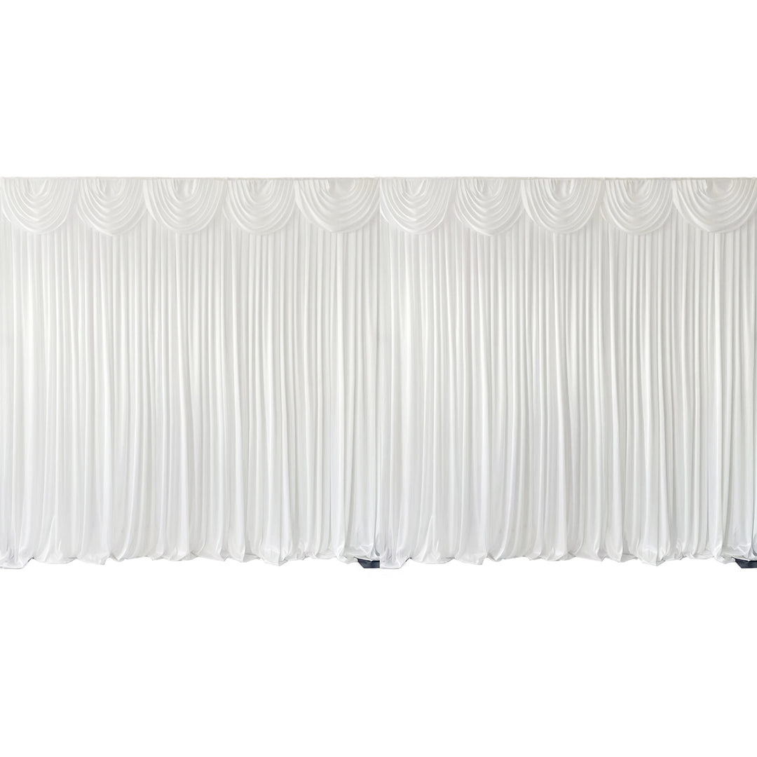 White Ice Silk Satin Backdrops - 6 meters length x 3 meters high full length