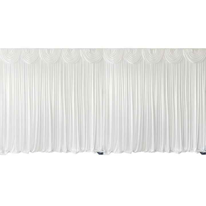 White Ice Silk Satin Backdrops - 6 meters length x 3 meters high full length