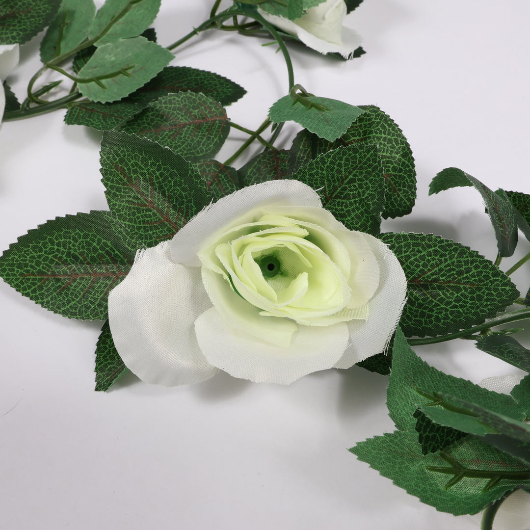 CLEARANCE Rose Artificial Flower Vine - 6cm Head - White (2.2m)