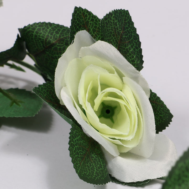 CLEARANCE Rose Artificial Flower Vine - 6cm Head - White (2.2m)