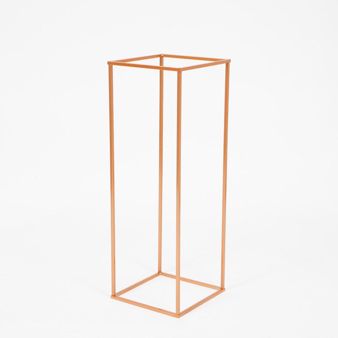 CLEARANCE Iron Flower Stand / Plinth Centrepiece - Bronze (28x28x80cm)