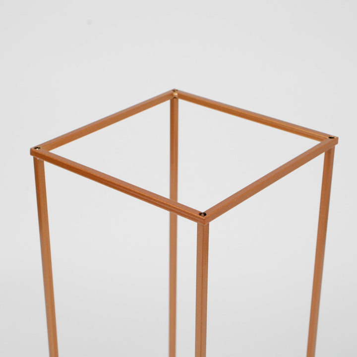 CLEARANCE Iron Flower Stand / Plinth Centrepiece - Bronze (28x28x80cm)