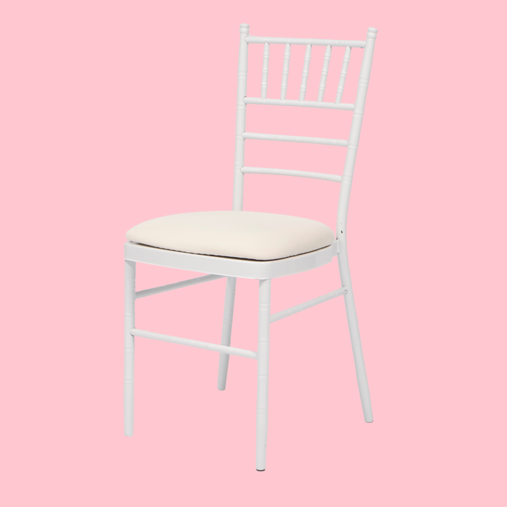 Ivory Lycra Cushion Cover on white chair