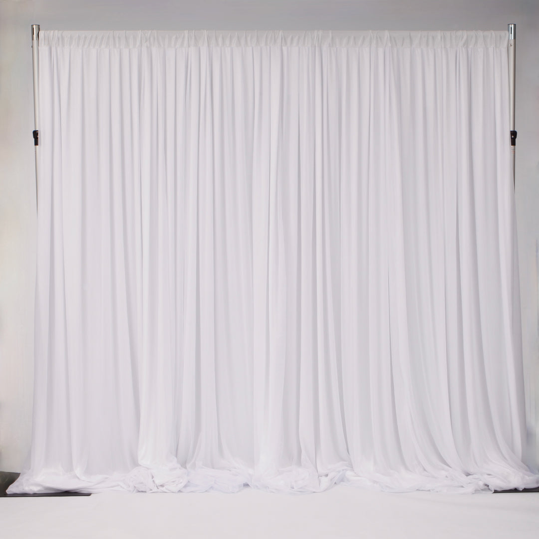 White Beauty Backdrop Curtain Organza with Satin Silk Backing 3mx3m