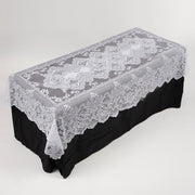 White Lace Rectangle Tablecloth (152x213cm) top view