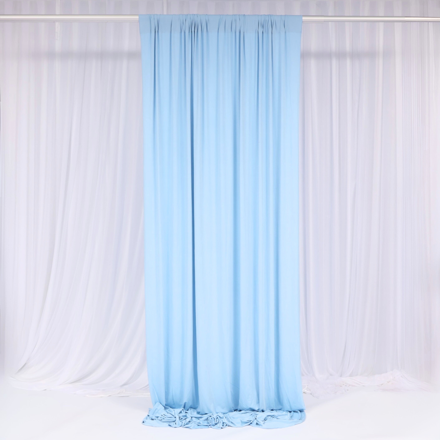 Lycra Backdrop Convertible Panels - Light Blue (1.6x3m), single panel gathered at top