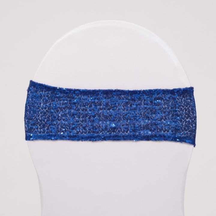 Sequin Lycra Chair Bands - Royal Blue