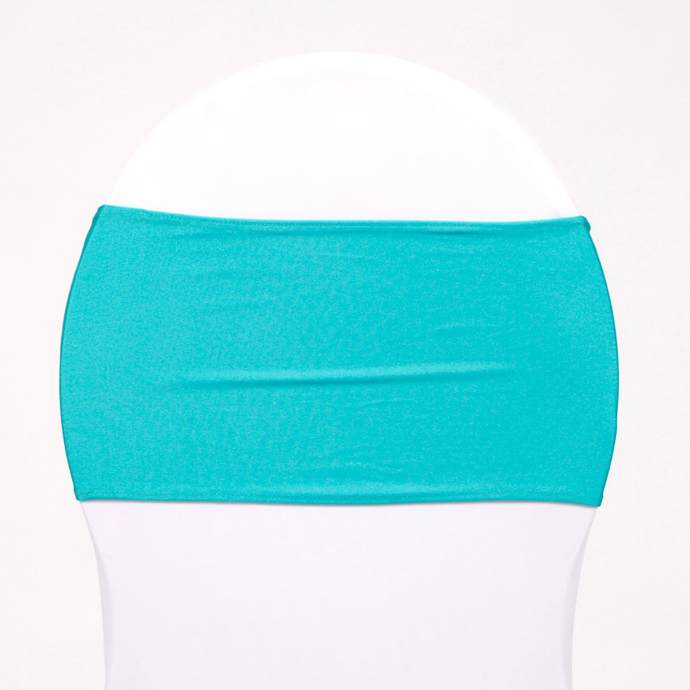 Lycra Chair Bands Shimmer - Turquoise, back