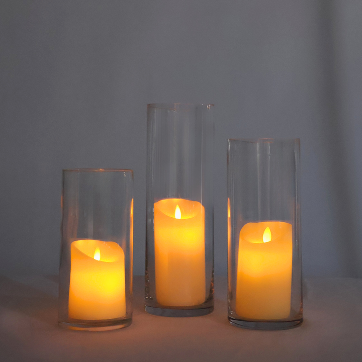 LED Candle & Vase Package (3 Candles, 3 Vases)