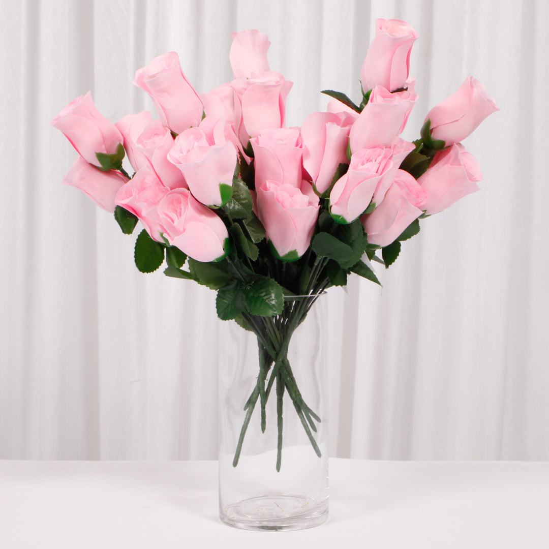 CLEARANCE Artificial Silk Premium Rose Bud Bouquet - Light Pink