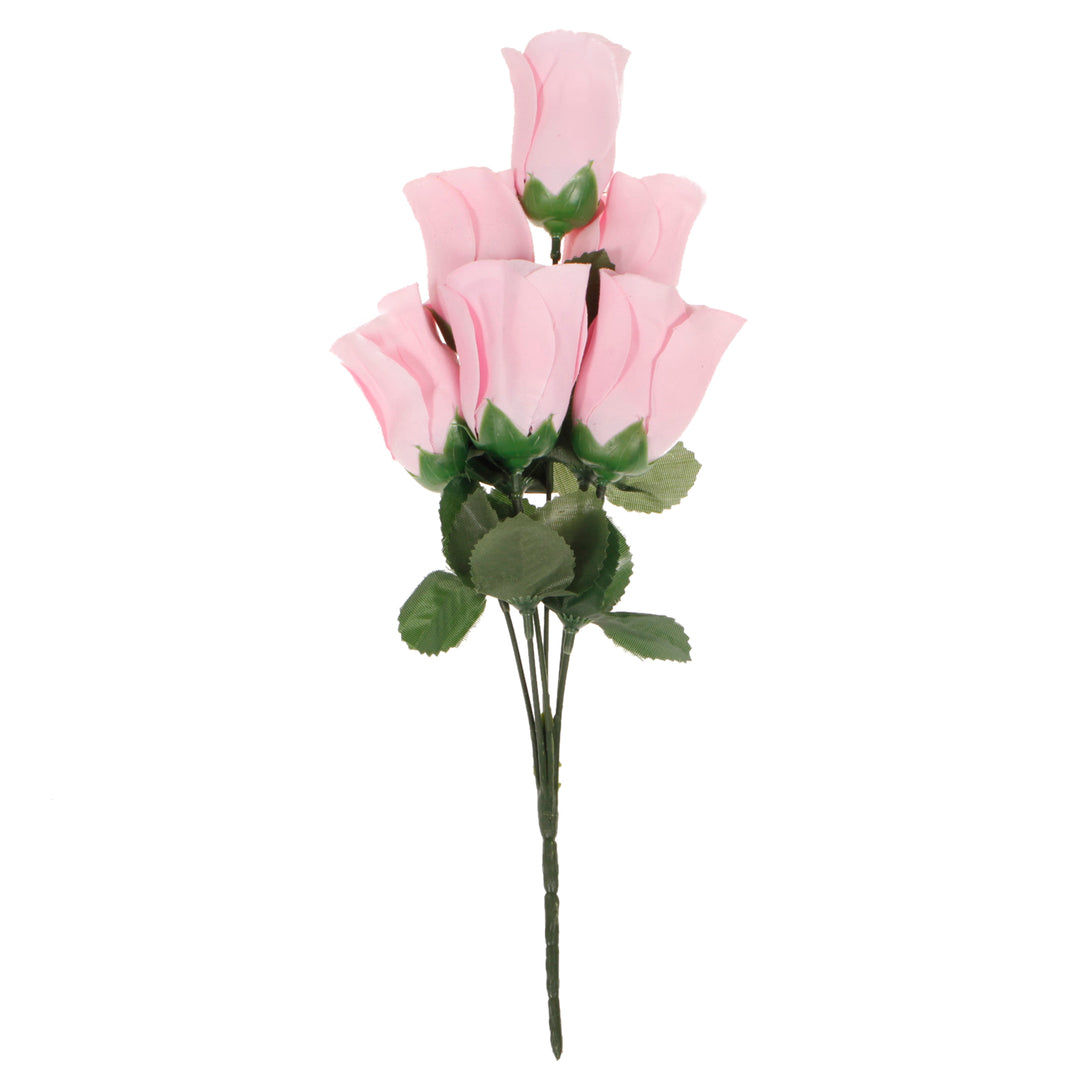CLEARANCE Artificial Silk Premium Rose Bud Bouquet - Light Pink