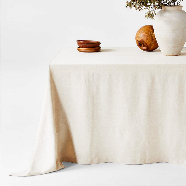 Premium Linen Blend Tablecloth - Ivory - 153x260