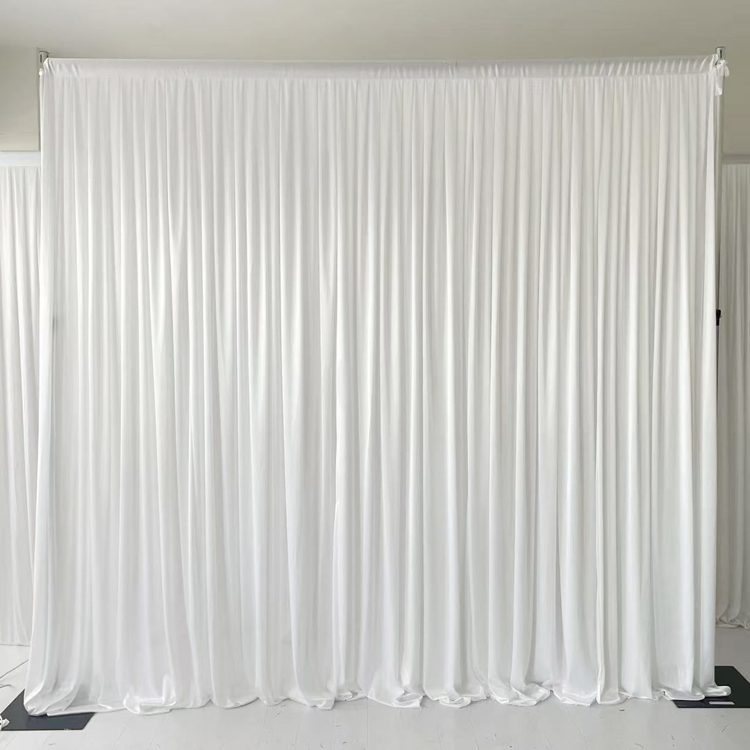Lycra Backdrop Convertible Panels 1.6x3m - White, three panels gathered to create 3x3m backdrop