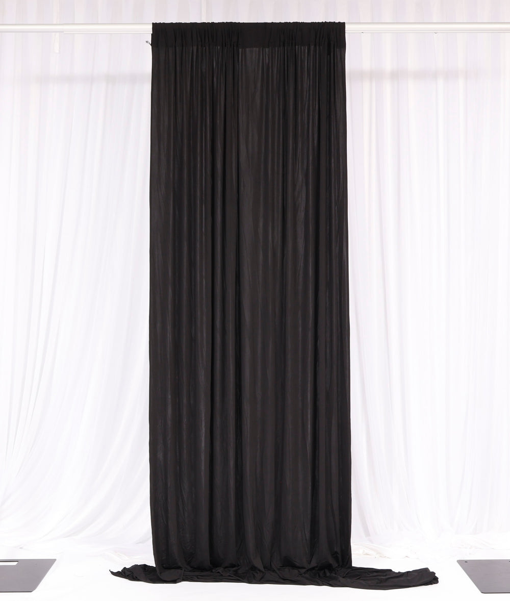 Lycra Backdrop Convertible Panels - Black (1.6x3m) single curtain