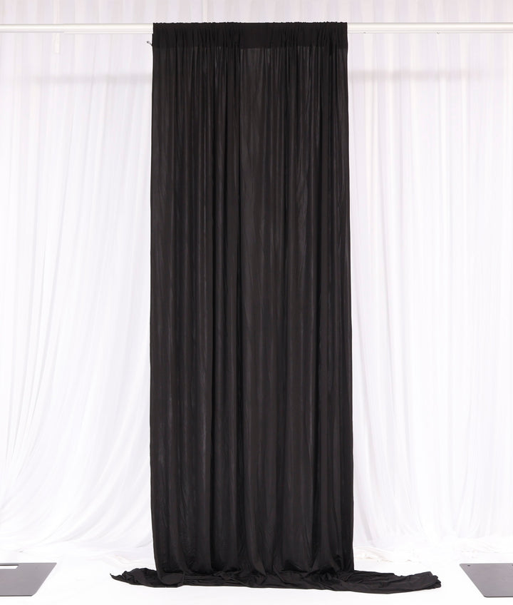 Lycra Backdrop Convertible Panels - Black (1.6x3m) single curtain