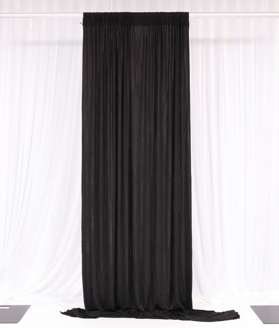 Lycra Backdrop Convertible Panels - Black (1.6x3m) single curtain
