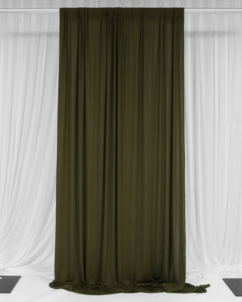 Lycra Backdrop Convertible Panels - Olive Green (1.6x3m) single curtain