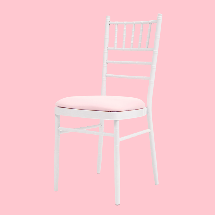 Lycra Cushion Cover - Light Pink on white chair