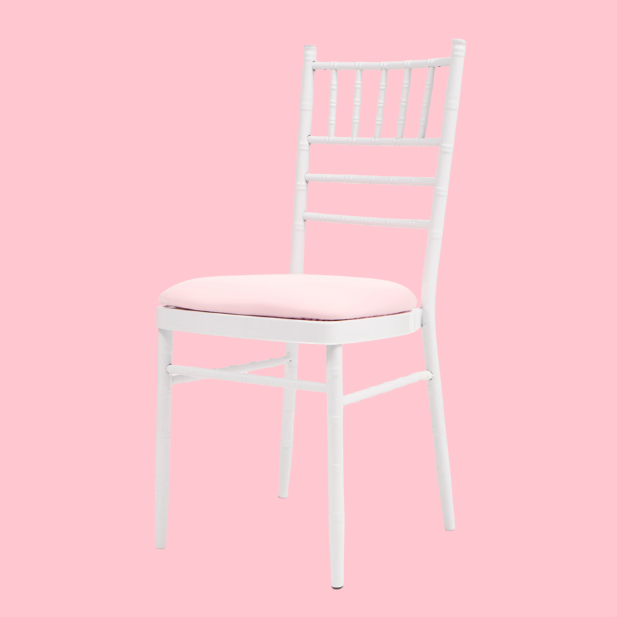 Lycra Cushion Cover - Light Pink on white chair