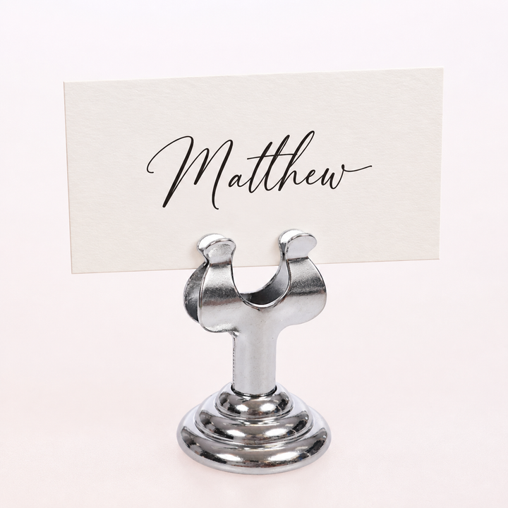 Metal Place Card Holder - Silver