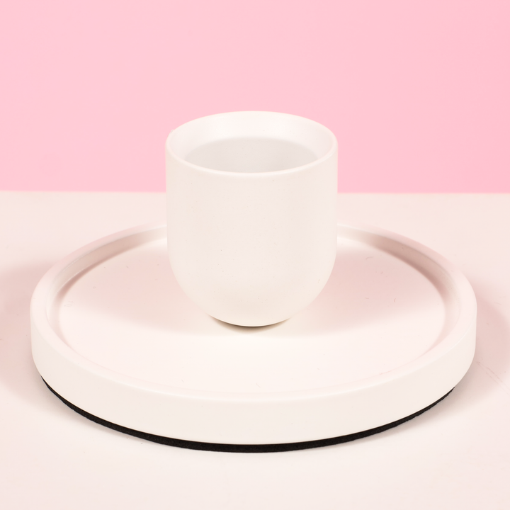 Metal Taper Candle Holder - Large - White