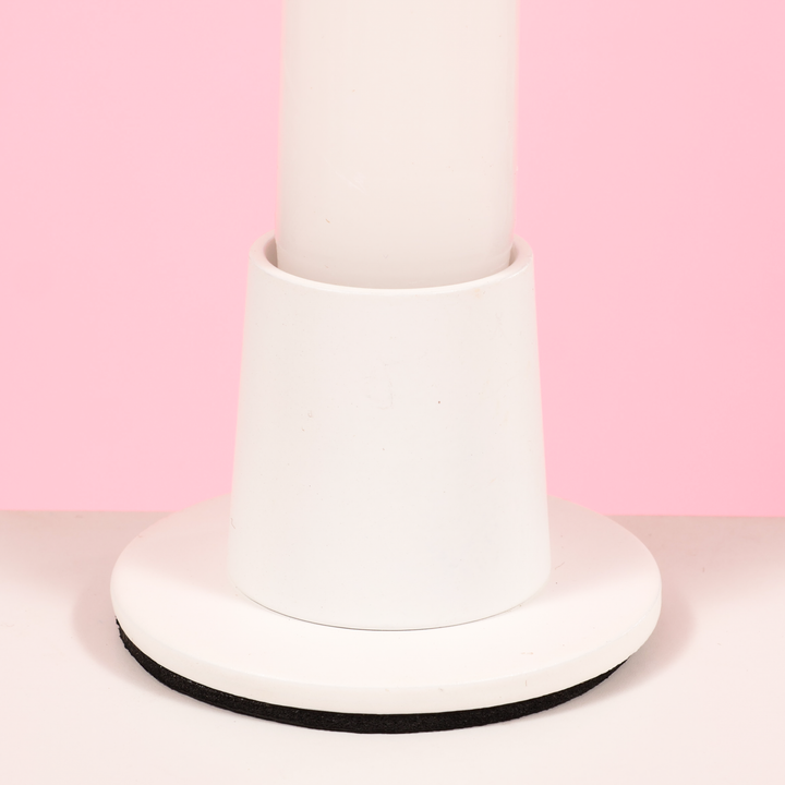 Metal Taper Candle Holder - Small - White with taper candle