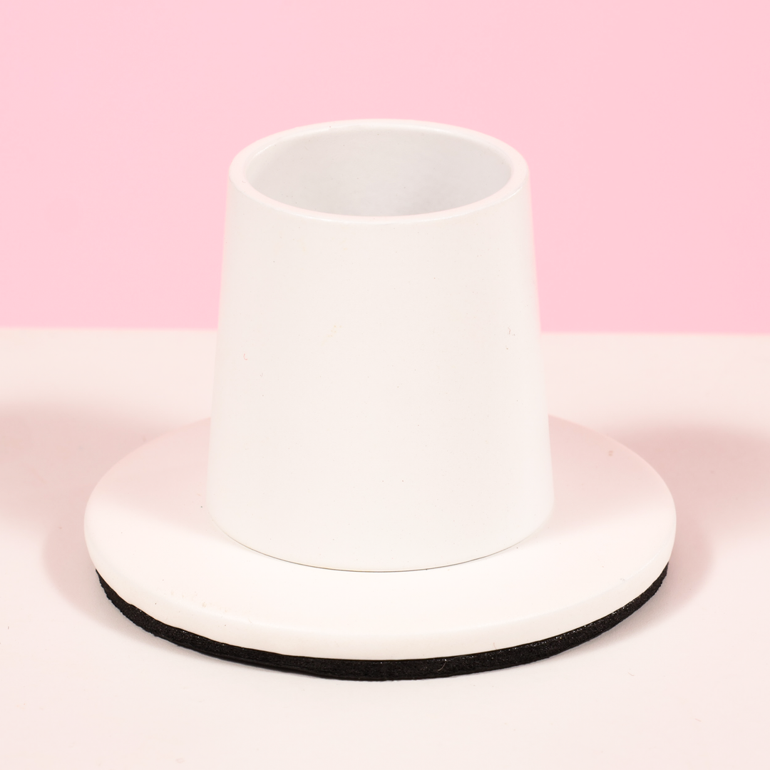 Metal Taper Candle Holder - Small - White