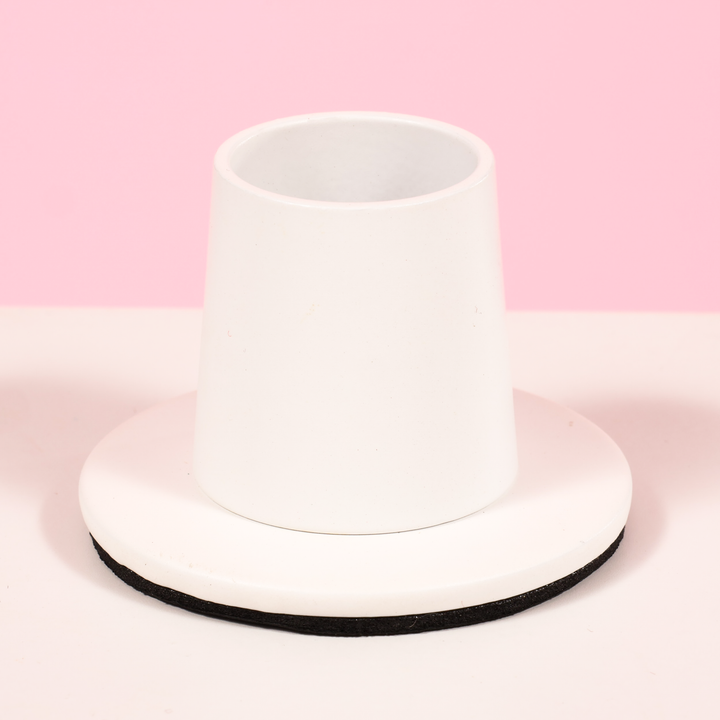 Metal Taper Candle Holder - Small - White