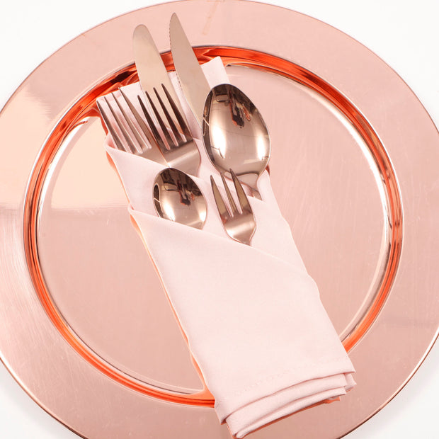 Cloth Napkins - Blush (50x50cm) with rose gold cutlery