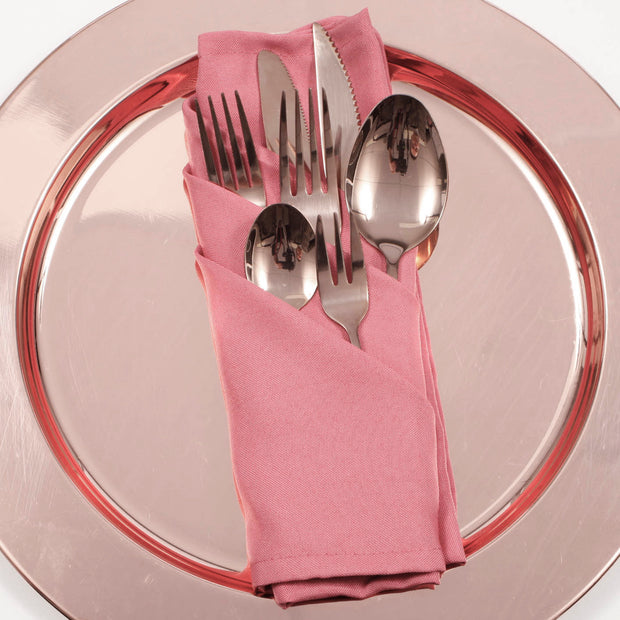 Cloth Napkins - Dusty Rose (50x50cm) with rose gold cutlery