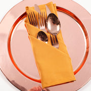 Cloth Napkins - Bright Gold  (50x50cm) with rose gold cutlery