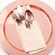 Cloth Napkins - Linen Colour (50x50cm) with rose gold cutlery set
