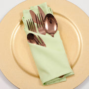 Cloth Napkins - Mint (50x50cm) with rose gold cutlery set