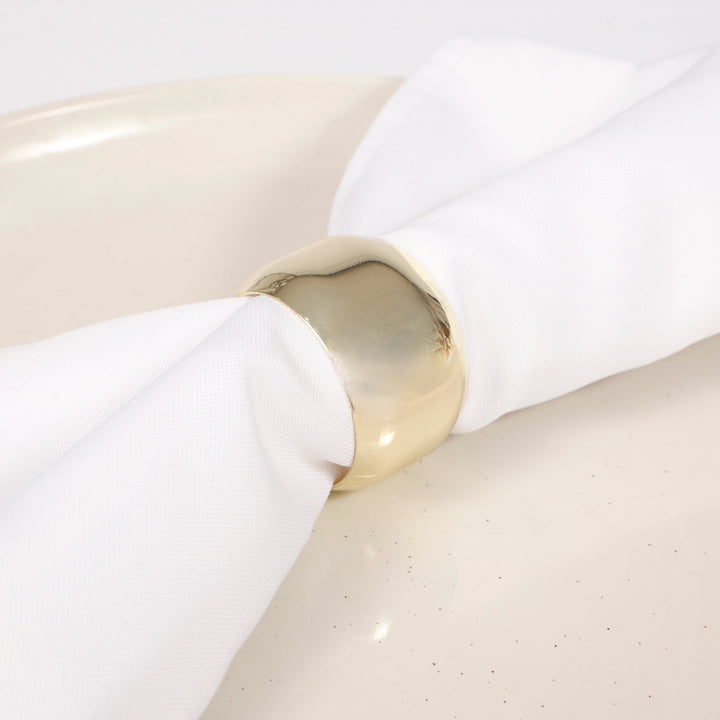 Gold Napkin Ring - Classic Luxe Style close up with napkin