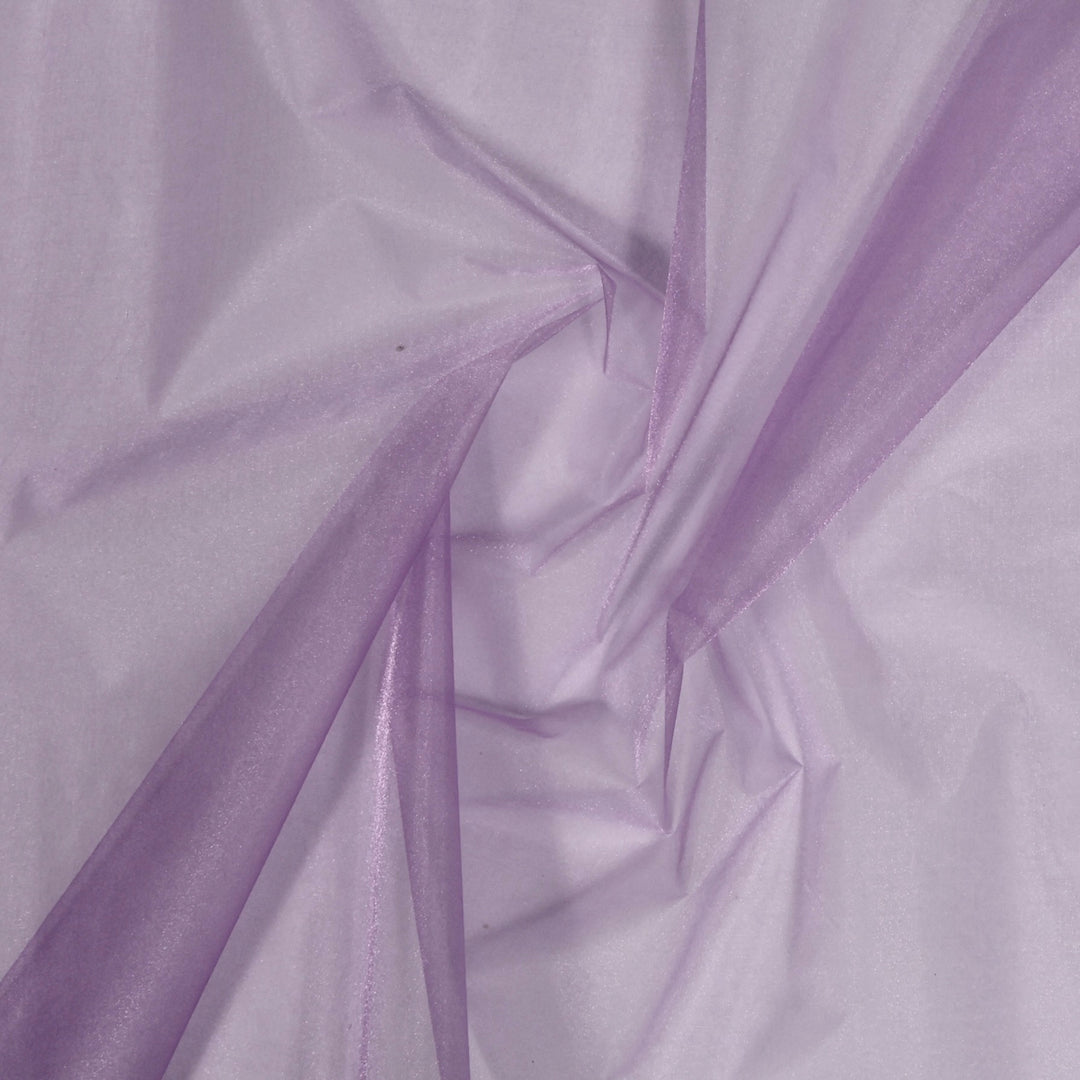 Organza Fabric Roll - Lavender (75cmx27m) closeup material scrunched