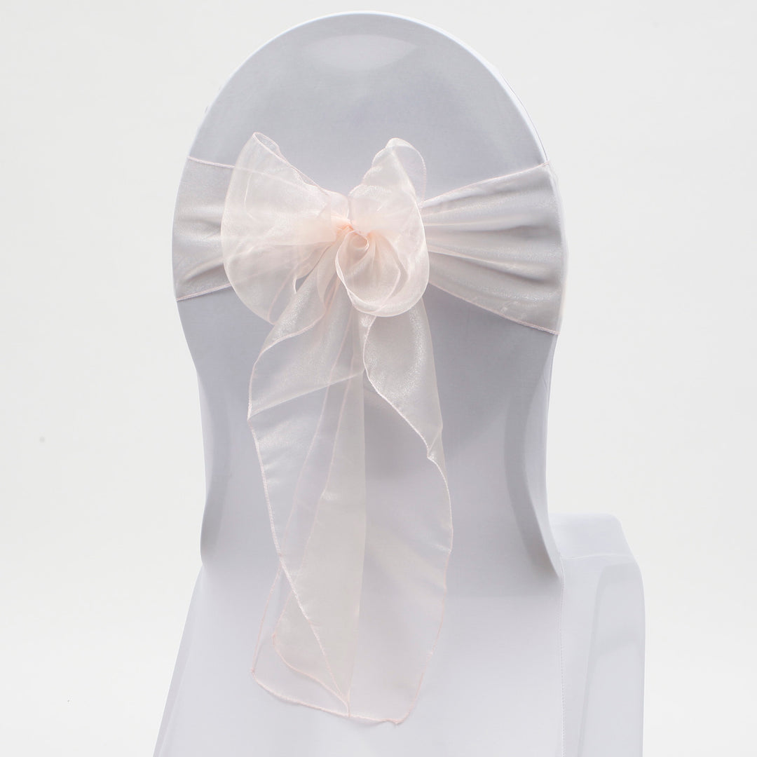 Organza Chair Sash oblique view - Blush