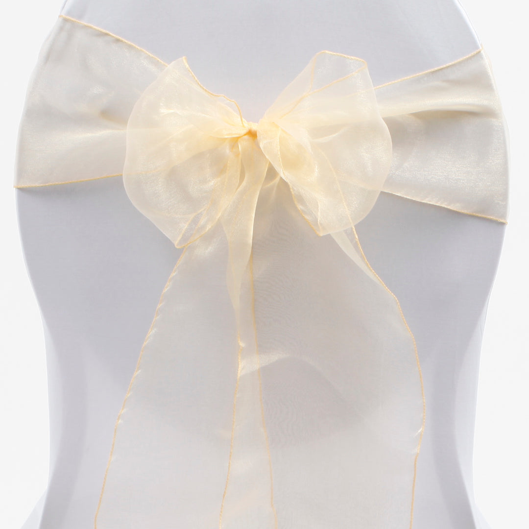 Organza Chair Sash - Champagne