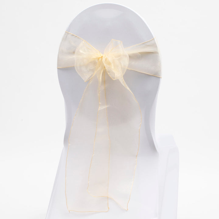 Organza Chair Sash oblique view - Champagne