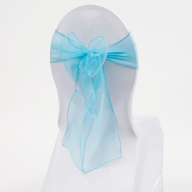 Organza Chair Sashes oblique view - Electric Blue