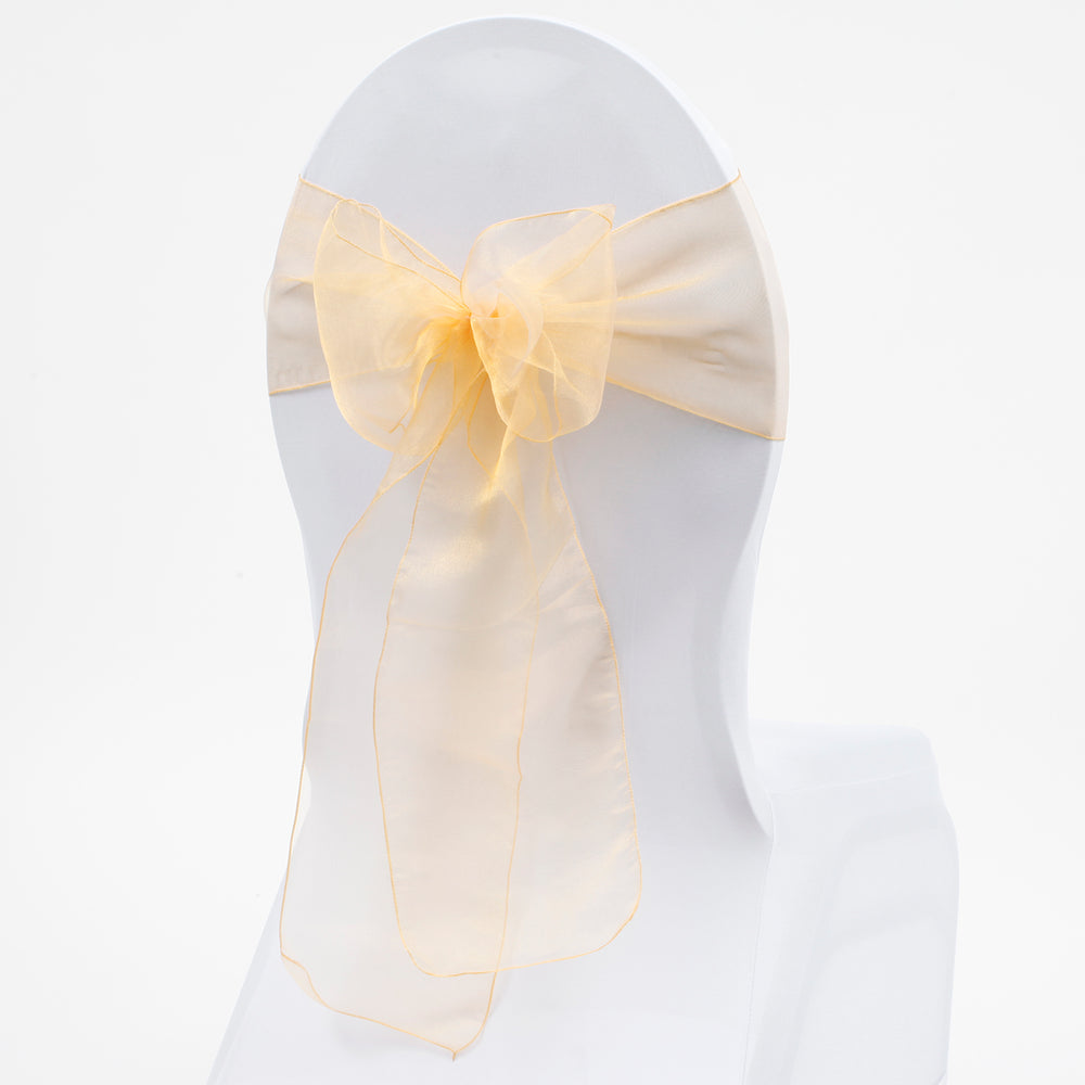 Organza Chair Sash oblique view - Gold