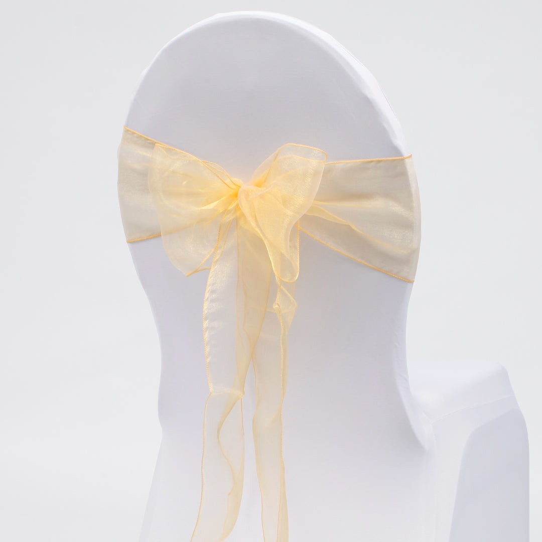 CLEARANCE Organza Chair Sashes - Golden Yellow