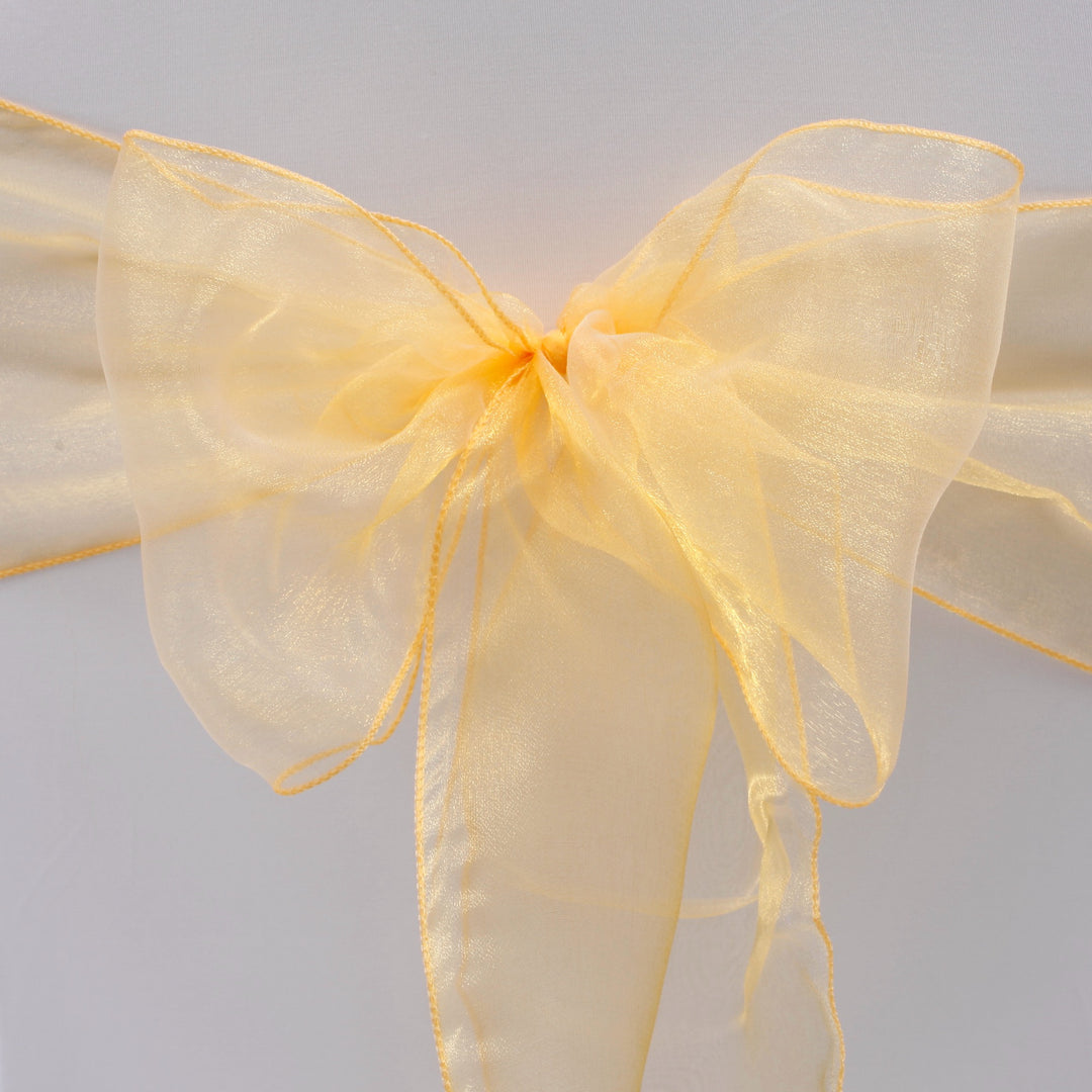 CLEARANCE Organza Chair Sashes - Golden Yellow