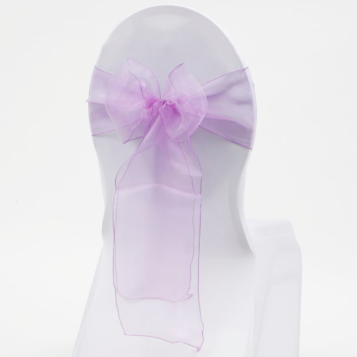 Organza Chair Sash oblique view - Lavender