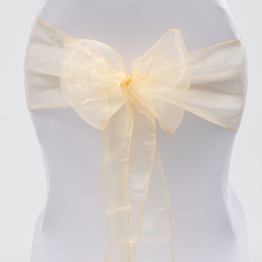 CLEARANCE Organza Chair Sashes - Light Gold