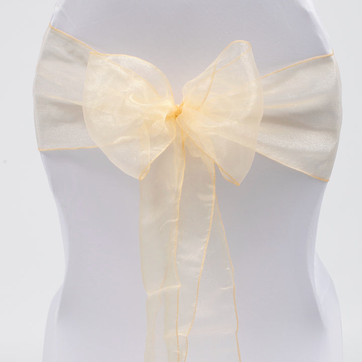 CLEARANCE Organza Chair Sashes - Light Gold