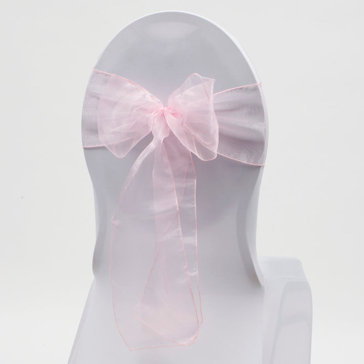 Organza Chair Sash oblique view - Light Pink