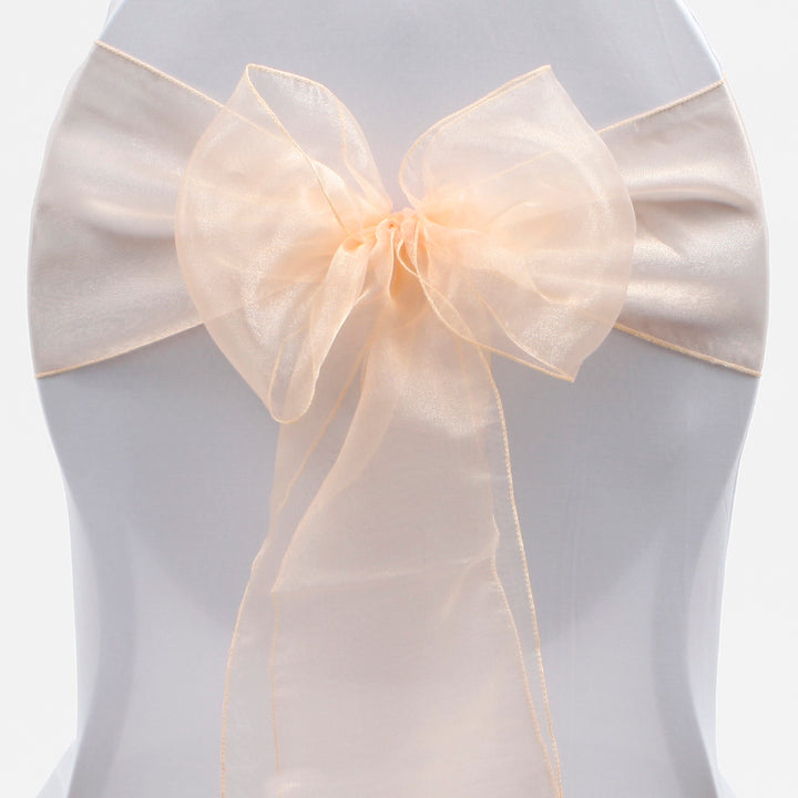 Organza Chair Sashes - Peach