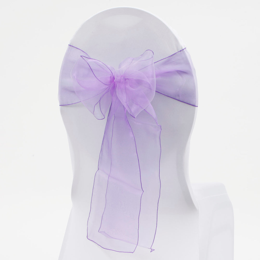 Organza Chair Sash oblique view - Purple