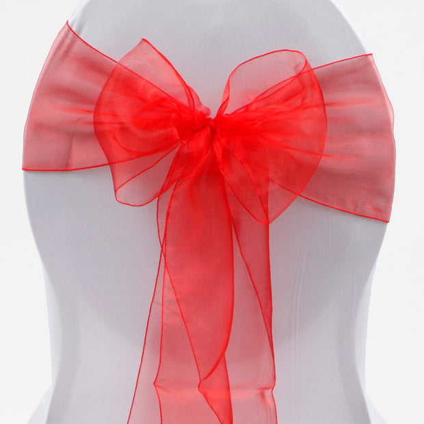 Organza Chair Sashes - Red