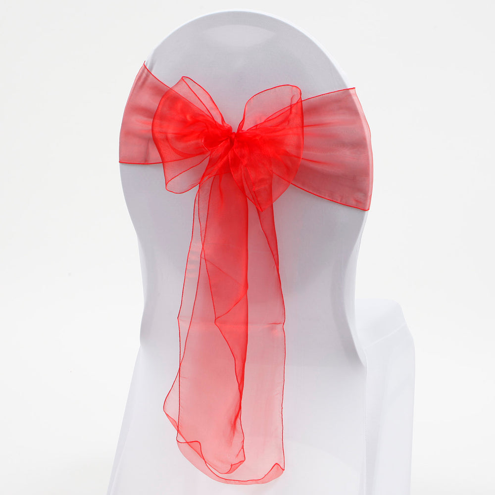 Organza Chair Sash oblique view - Red